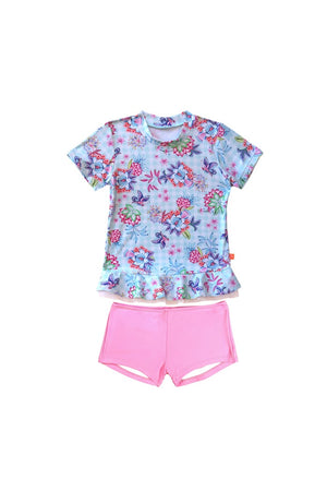 Salty Ink Little Miss S/S Sunvest Set - Miss Minty