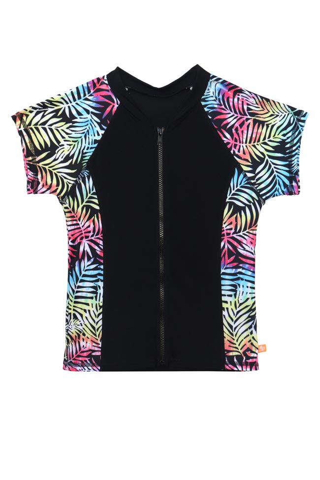 Salty Ink Girls Short Sleeve Rashvest - Vivad Jungle