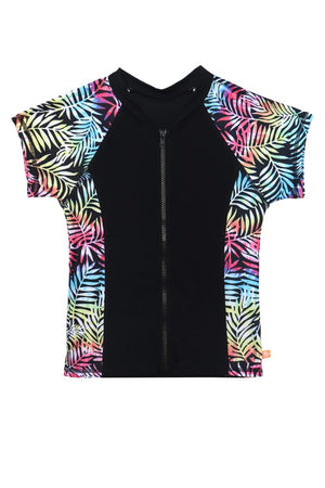 Salty Ink Girls Short Sleeve Rashvest - Vivad Jungle