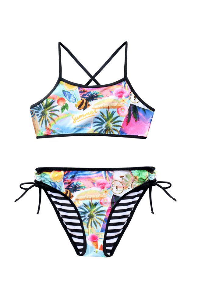 Salty Ink Girls Reversible Bikini - Summer Vacay