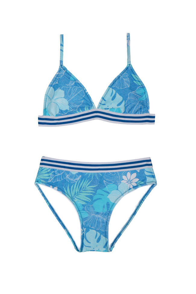 Salty Ink Girls Tri Bikini - Tropicana