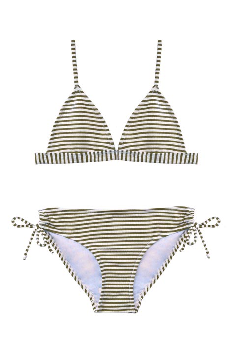Salty Ink Girls Tri Bikini - Salty Stripe