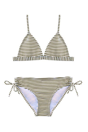 Salty Ink Girls Tri Bikini - Salty Stripe