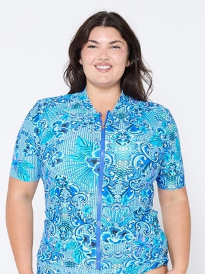 Capriosca Short Sleeve Rash Vest - Mermaid