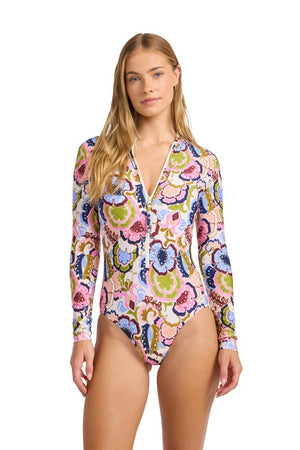 Seafolly Zip Front Surf Suit - Sea Blossom
