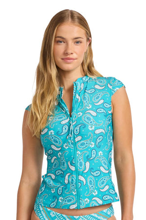 Seafolly Cap Sleeve Sunvest - Drift Club Bandana