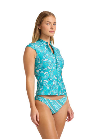 Seafolly Cap Sleeve Sunvest - Drift Club Bandana