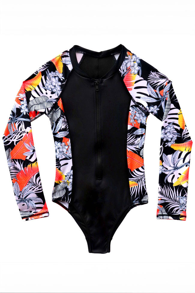 Salty Ink Ladies Long Sleeve Surfsuit - Kailani Reef