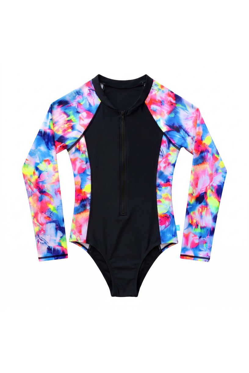 Salty Ink Ladies Long Sleeve Surfsuit - Summer Sunset