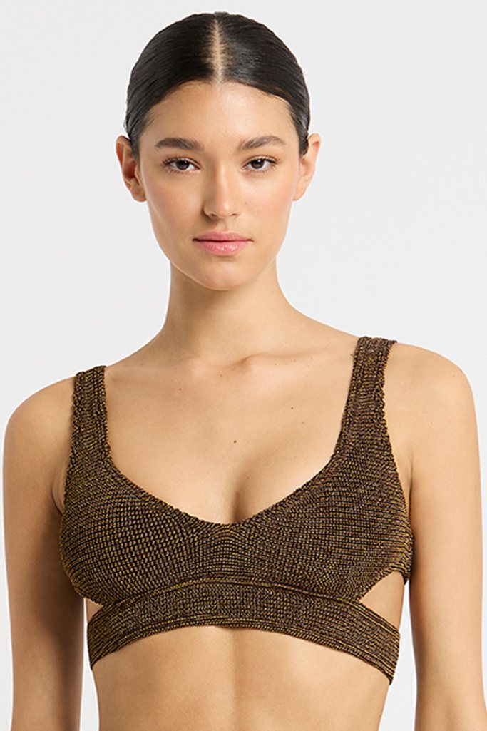 Bond-eye The Nino Crop - Cocoa Lurex