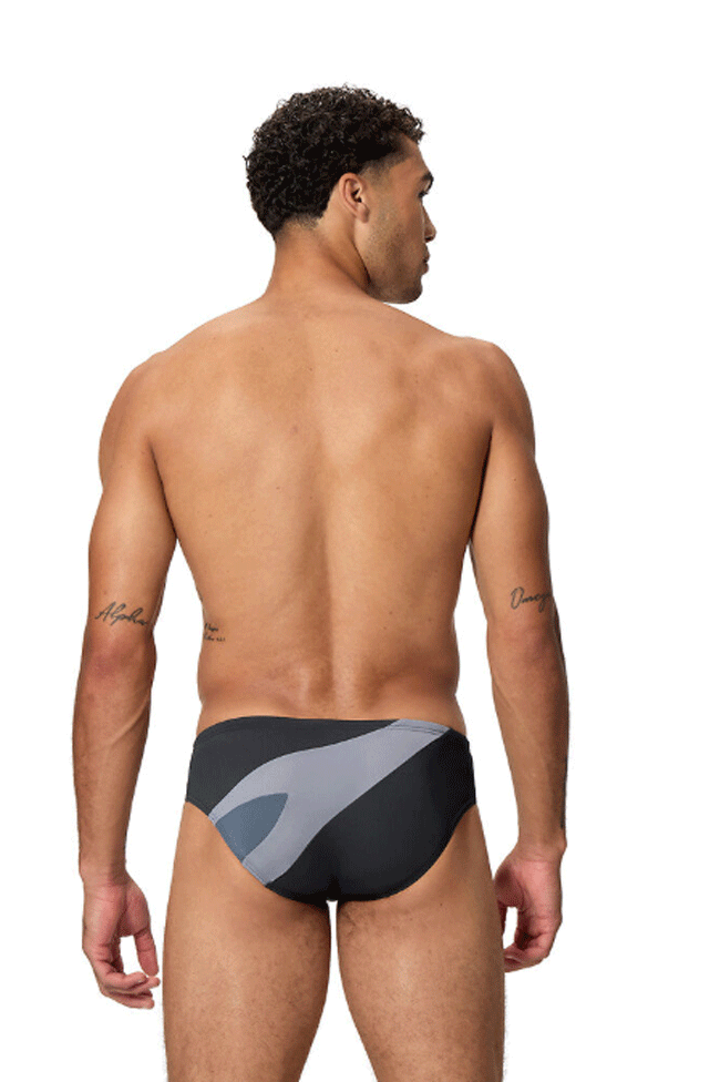 Speedo Mens Hyperboom Logo Brief - Coin Grey