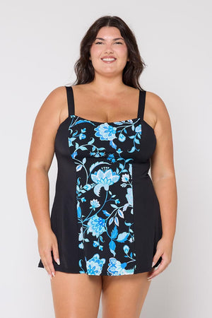 Wide Strap Swim Dress - Corsica Turquoise 12