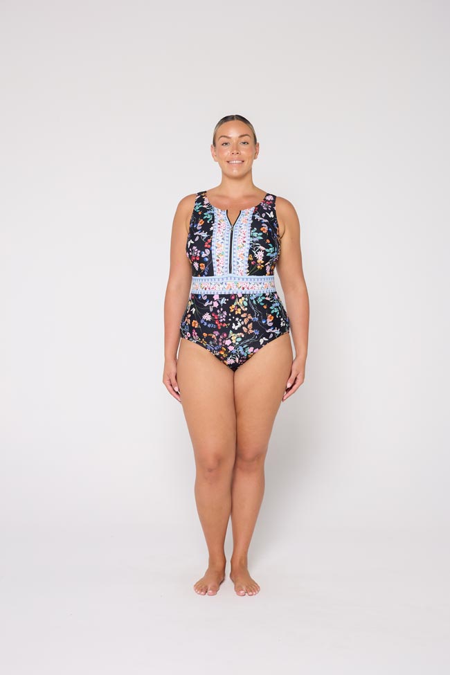 Capriosca Sleeveless Zip Up One Piece - Madeira
