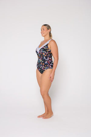Capriosca V Neck Underwire One Piece - Madeira