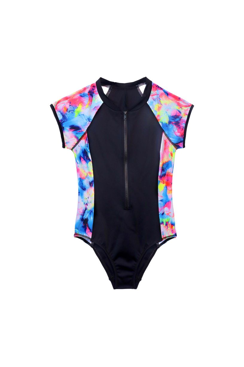 Salty Ink Ladies Short Sleeve Surfsuit - Summer Sunset
