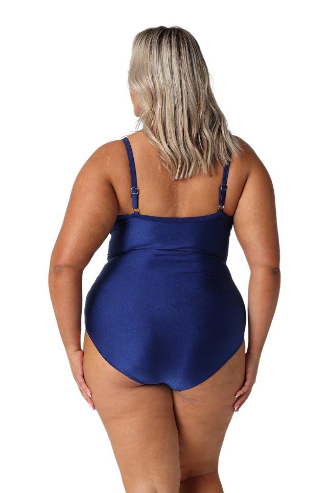 Capriosca Criss Cross One Piece - Metallic Navy