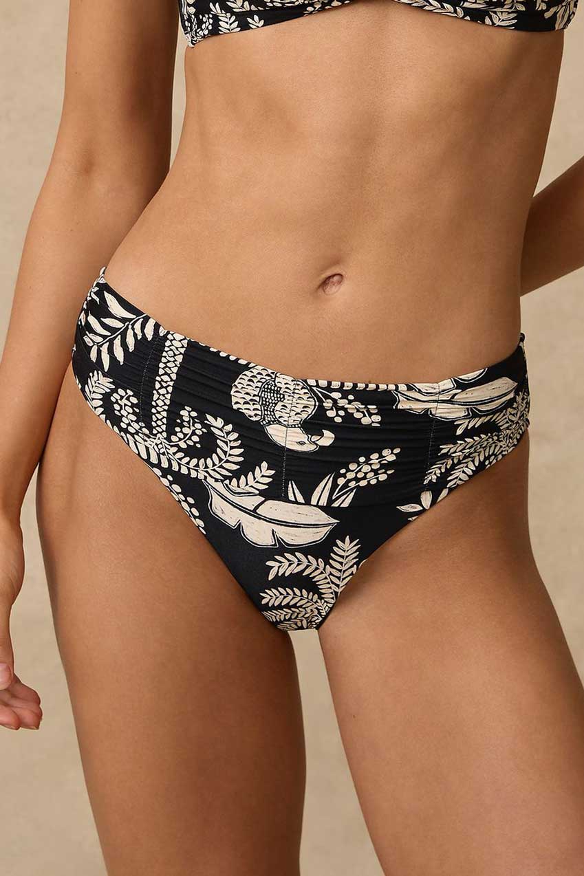 Monte & Lou Mid Rise Ruched Pant - Yaz