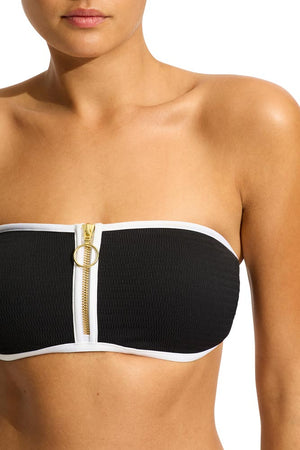 Seafolly Zip Front Bandeau - Beach Bound