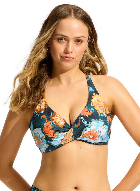 Seafolly Wrap Front F Cup Bra - Spring Festival