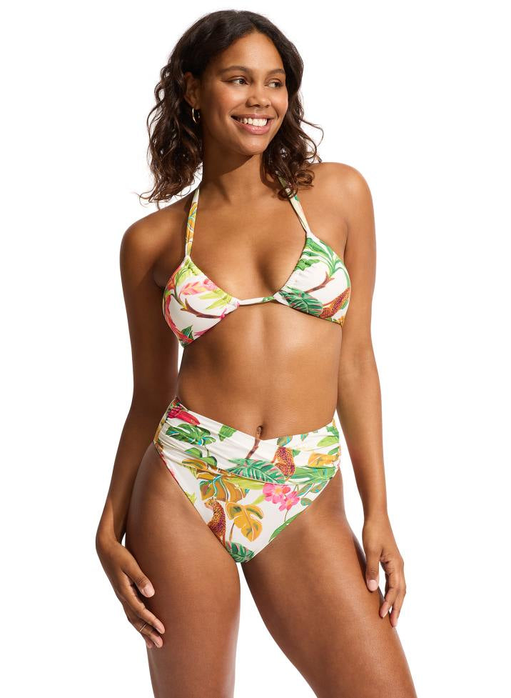 Seafolly Drawstring Halter Bralette - Tropica