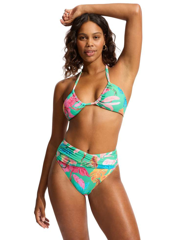 Seafolly Drawstring Halter Bralette - Tropica
