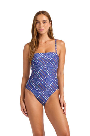 Seafolly DD Bandeau One Piece - Drift Club Mosiac