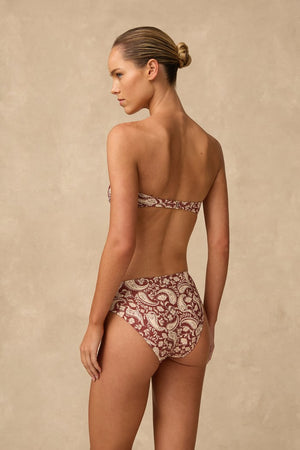 Monte & Lou Mid Rise Ruched Pant - Luna