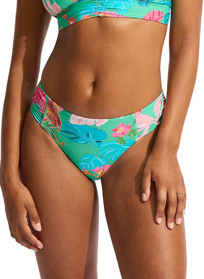 Seafolly Ruched Side Retro Pant - Tropica