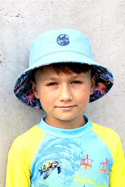 Salty Ink Little Mister Sunhat - Marina Mirage