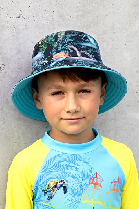 Salty Ink Little Mister Sunhat - Marina Mirage