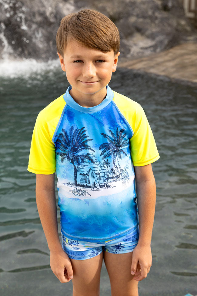 Salty Ink Boys Short Sleeve Rashvest - Shipwrecked