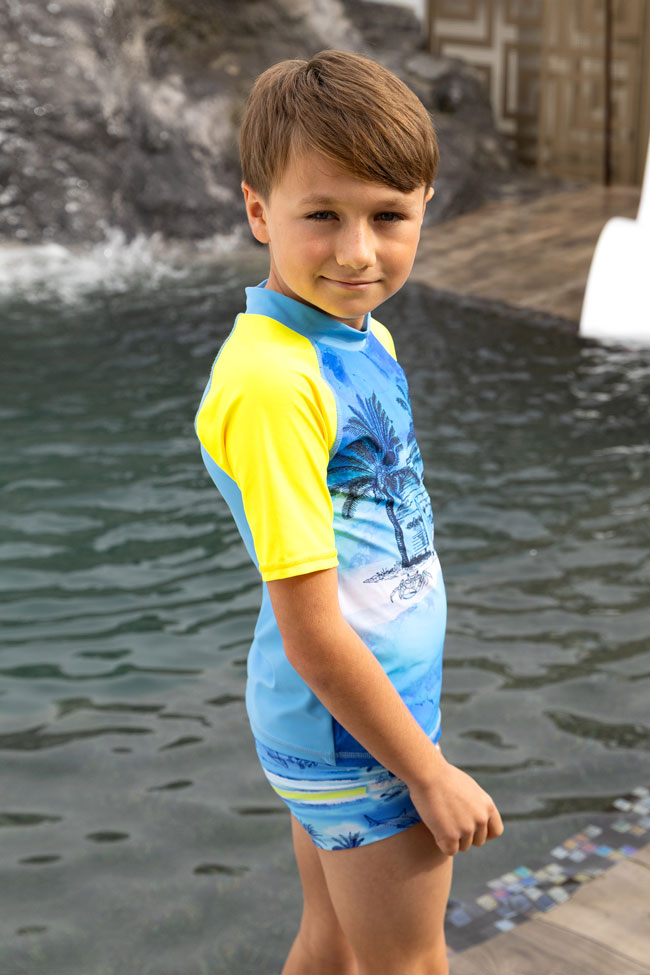 Salty Ink Boys Short Sleeve Rashvest - Shipwrecked