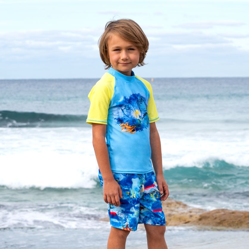 Boys short sleeve rash vest clearance