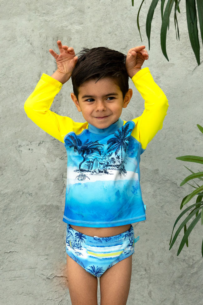 Salty Ink Boys Long Sleeve Rashvest - Shipwrecked