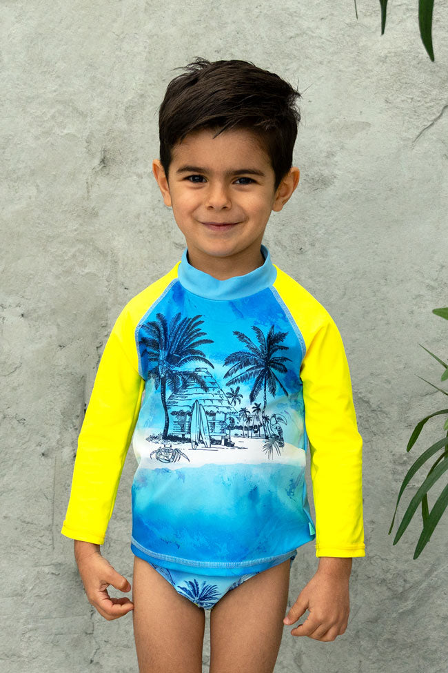 Salty Ink Boys Long Sleeve Rashvest - Shipwrecked