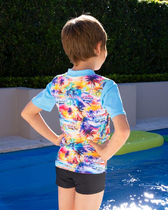 Salty Ink Little Mister Short Sleeve Rashvest Set - Miami Beach