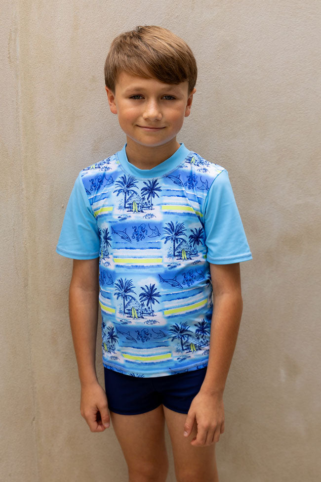 Salty Ink Boys Short Sleeve Rashvest Set - Shipwrecked