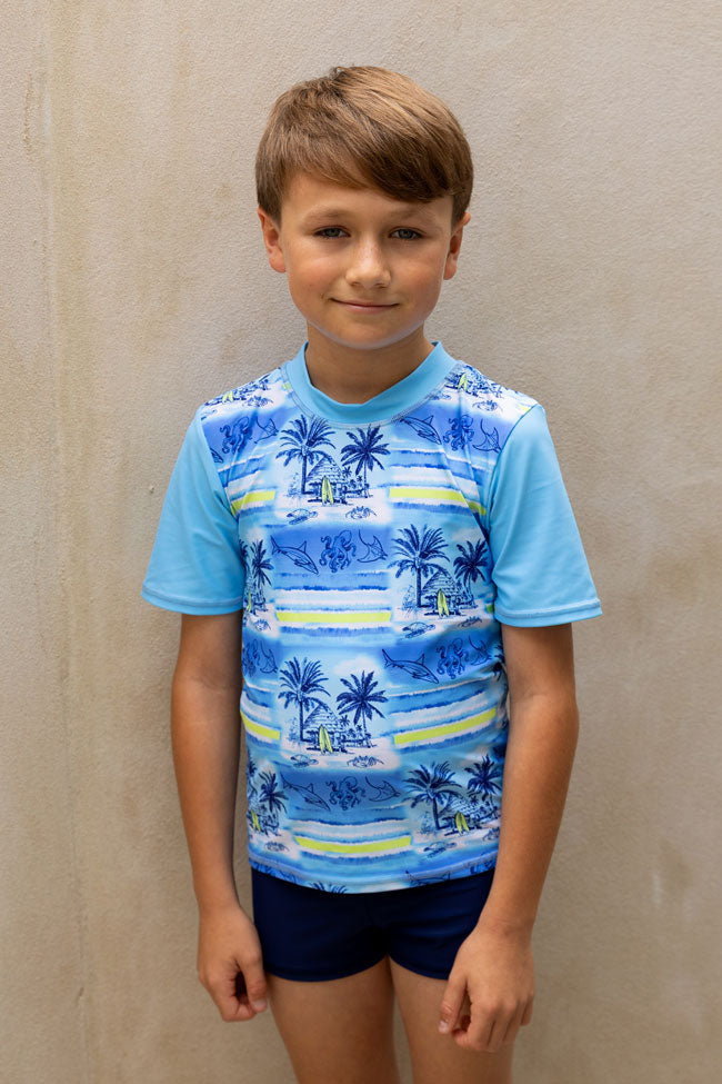 Salty Ink Boys Short Sleeve Rashvest Set - Shipwrecked