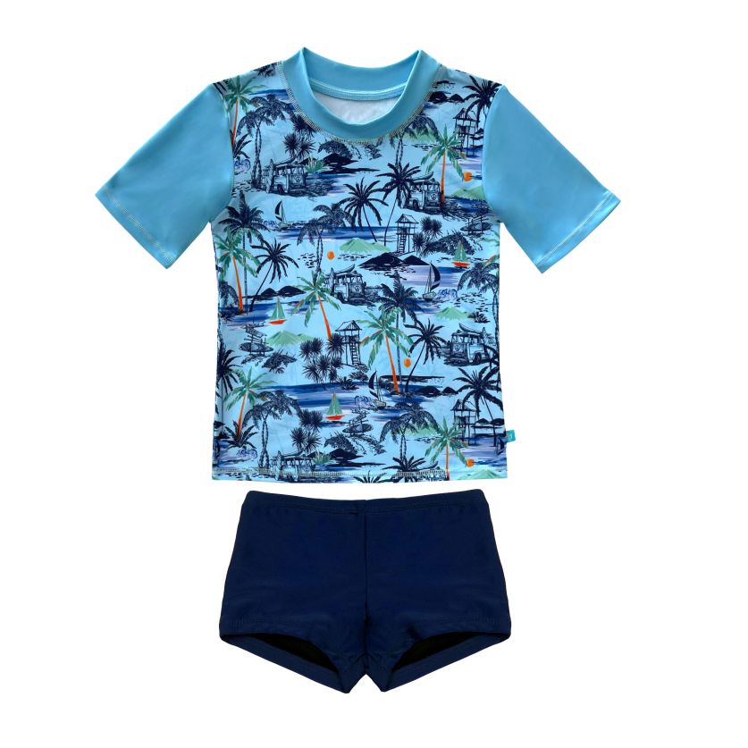 Salty Ink Boys Short Sleeve Rashvest Set - Vintage Surf