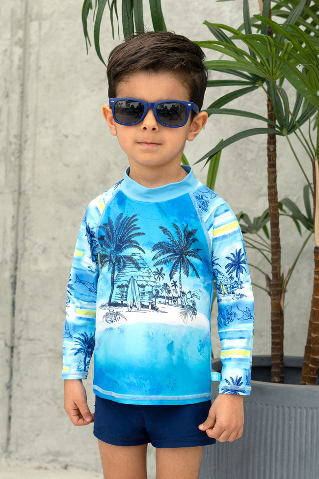 Salty Ink Boys Long Sleeve Rashvest Set - Shipwrecked
