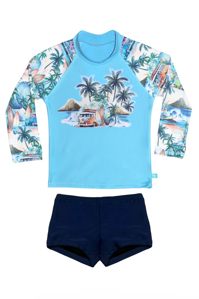 Salty Ink Little Mister Long Sleeve Rashvest Set - Coastal Camper