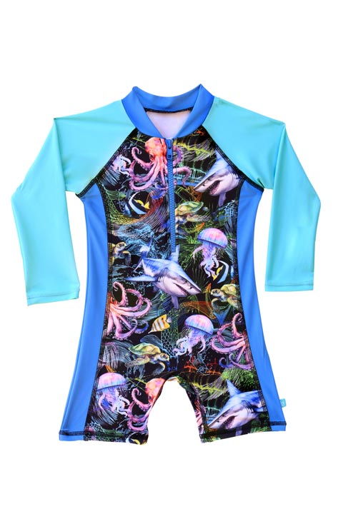 Salty Ink Little Mister Onesie - Marina Mirage