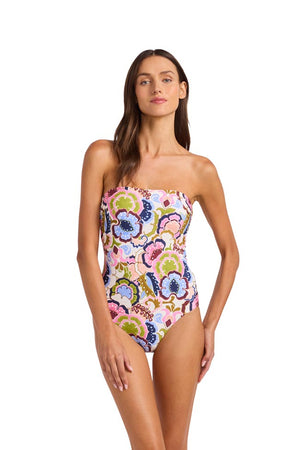 Seafolly Bandeau One Piece - Sea Blossom