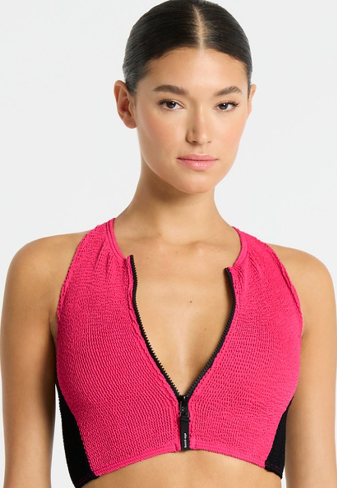 Bond-eye Splice Irina Crop - Raspberry Black