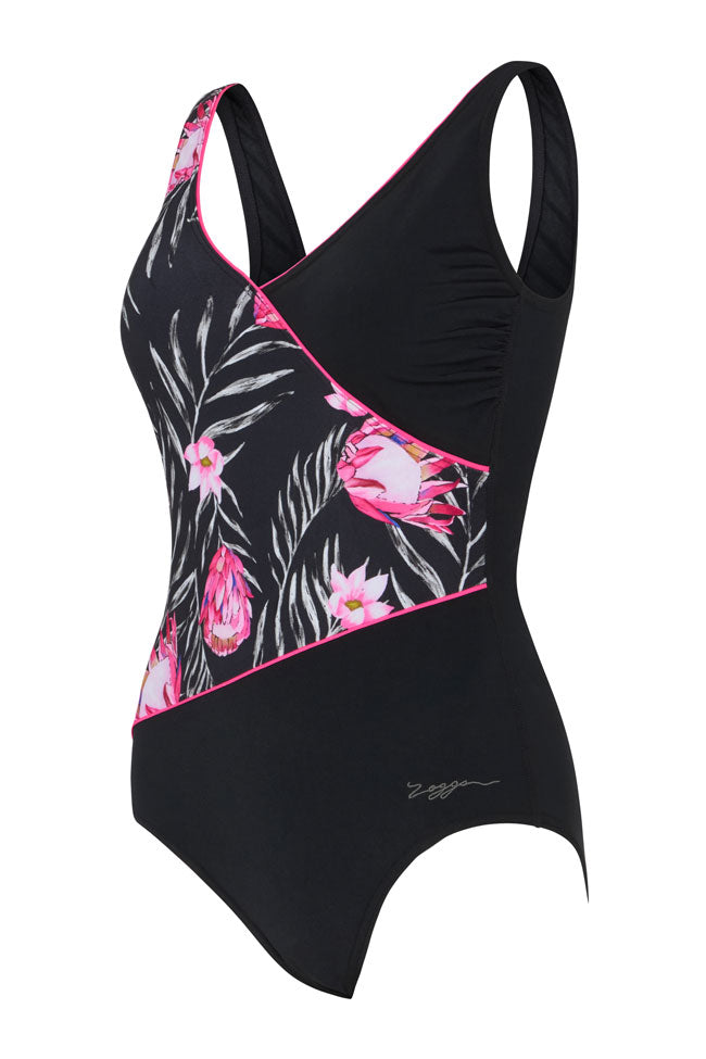 Zoggs Womens Wrap Front One Piece - Safari Leaf