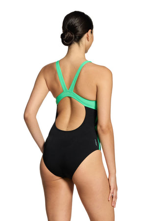 Zoggs Womens Speed Back One Piece - Black Disco