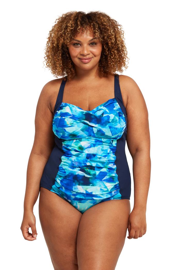 Zoggs Ruched Front One Piece Women - Aqua Digital