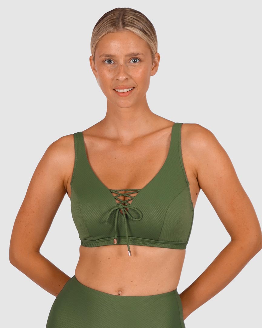 Baku E-G Cup Lace Up Bra - Rococco