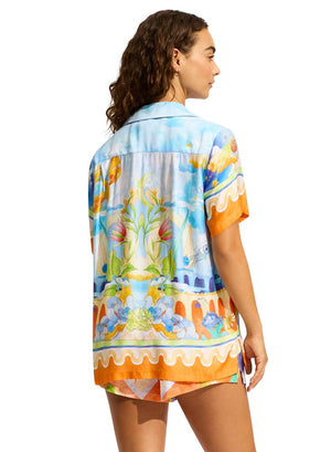 Seafolly Short Sleeve Shirt - Aquarius