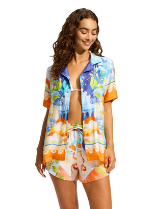 Seafolly Short Sleeve Shirt - Aquarius